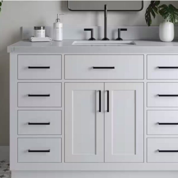 Hepburn 48 in. W x 22 in. D x 36 in. H Single Sink Freestanding Bath Vanity in White with Carrara Qt. Top